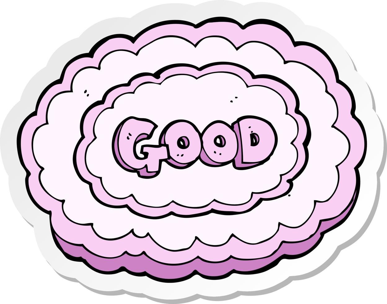 sticker of a good cloud sign vector