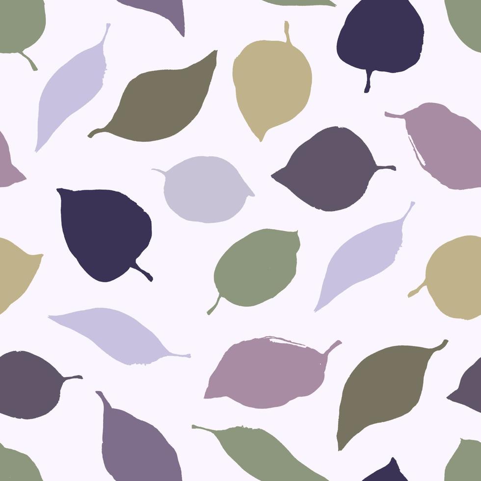 Seamless pattern with simple doodle-style plants on a transparent background. vector