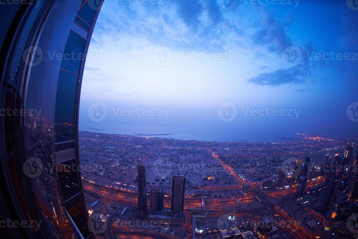 Dubai night skyline photo