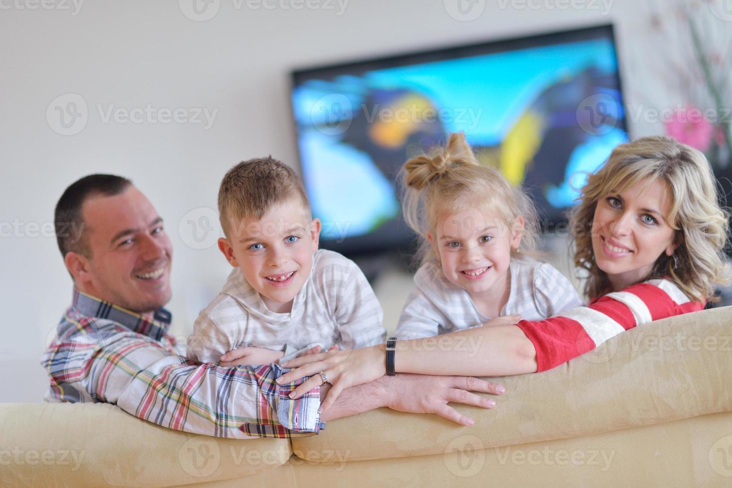 happy young family at home photo