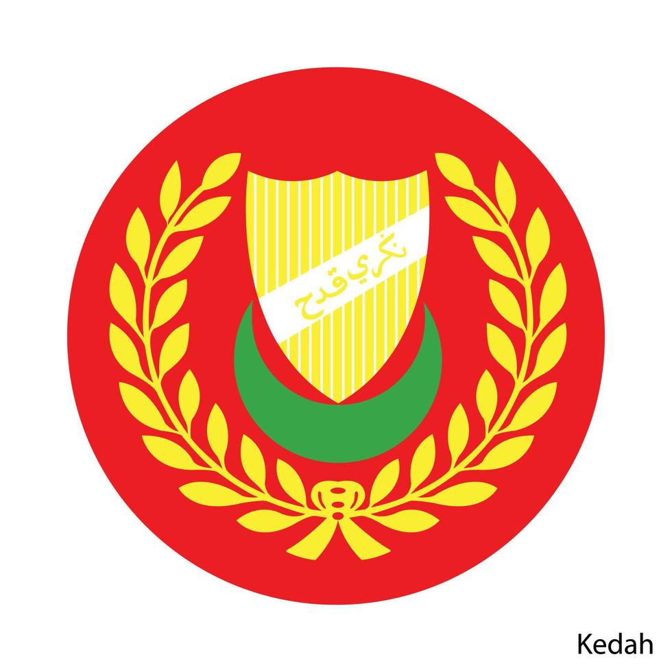 escudo de armas de kedah es una región de malasia. emblema vectorial vector