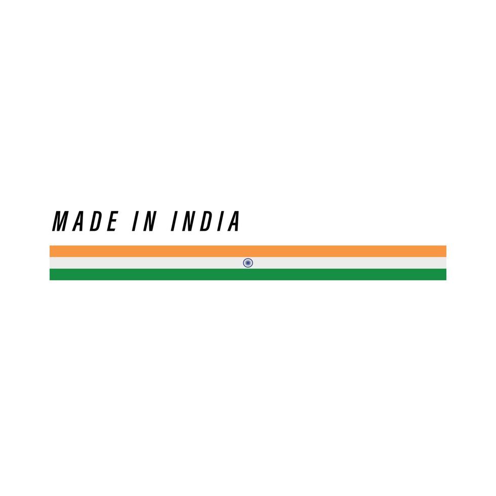 Made in India, badge or label with flag isolated vector