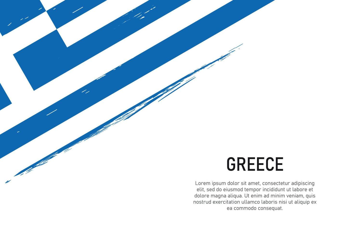 Grunge styled brush stroke background with flag of Greece vector