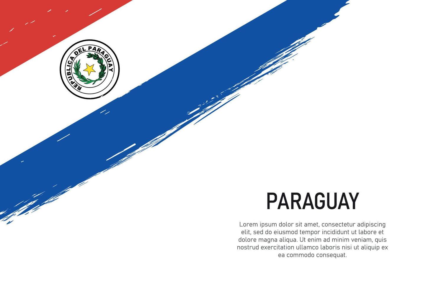 Fondo de trazo de pincel de estilo grunge con bandera de paraguay vector