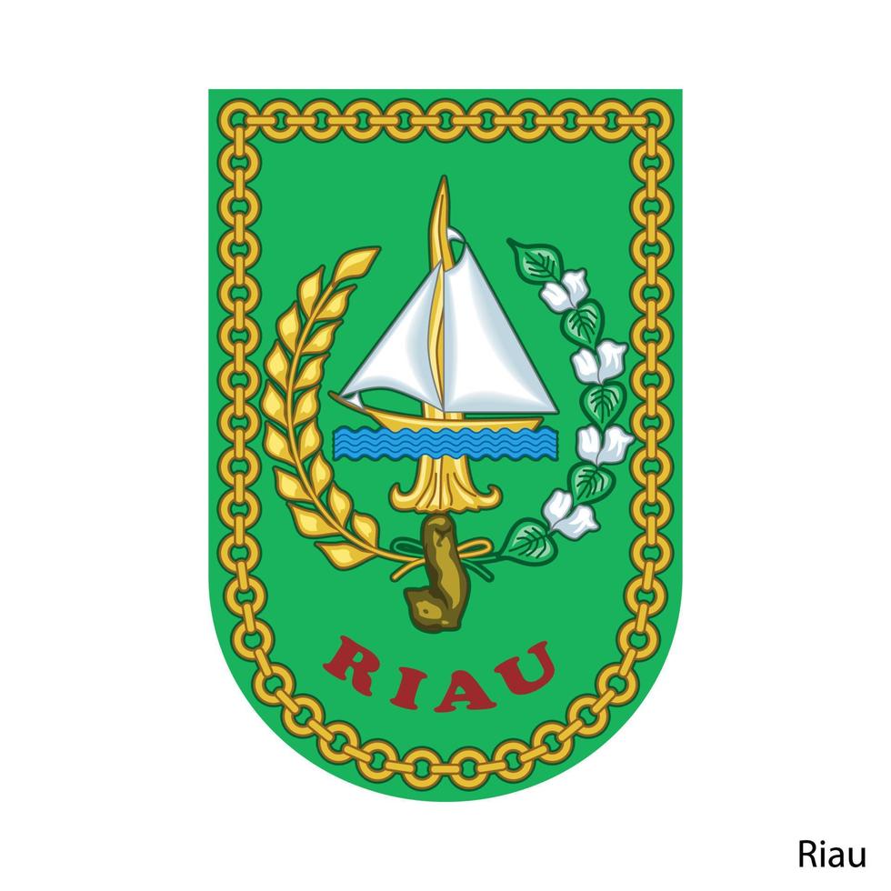 Coat of Arms of Riau is a Indonesian region. Vector emblem