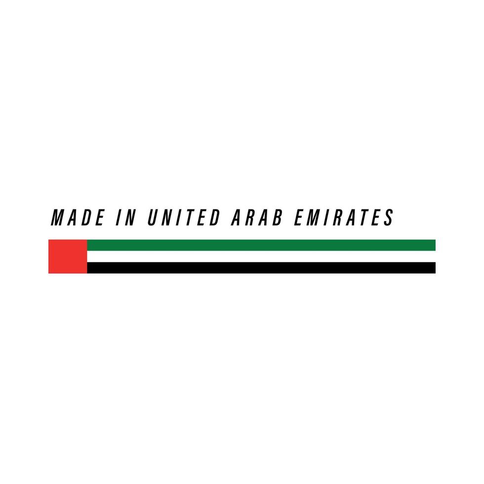 Made in United Arab Emirates, badge or label with flag isolated vector