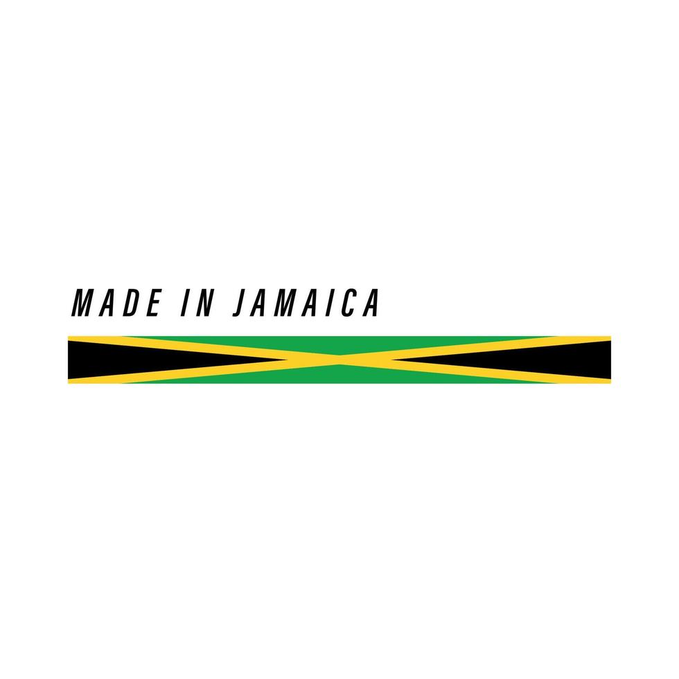 hecho en jamaica, placa o etiqueta con bandera aislada vector