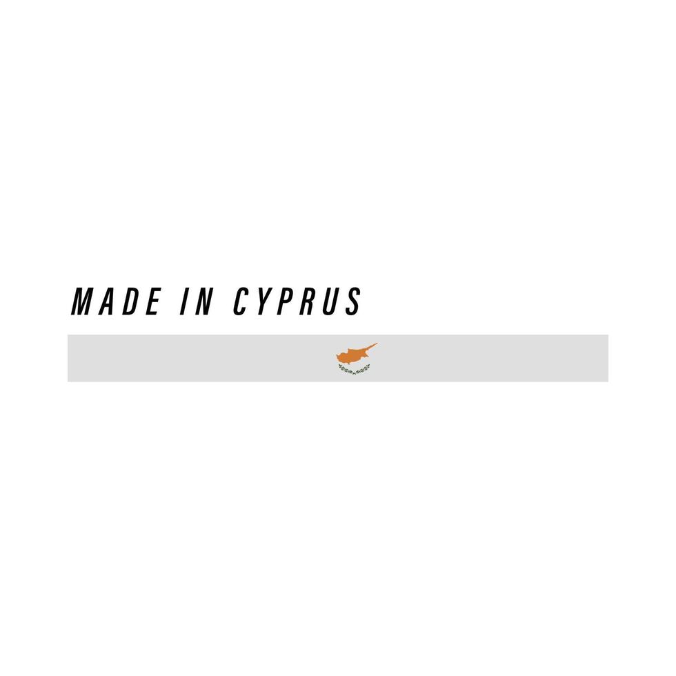 hecho en Chipre, placa o etiqueta con bandera aislada vector