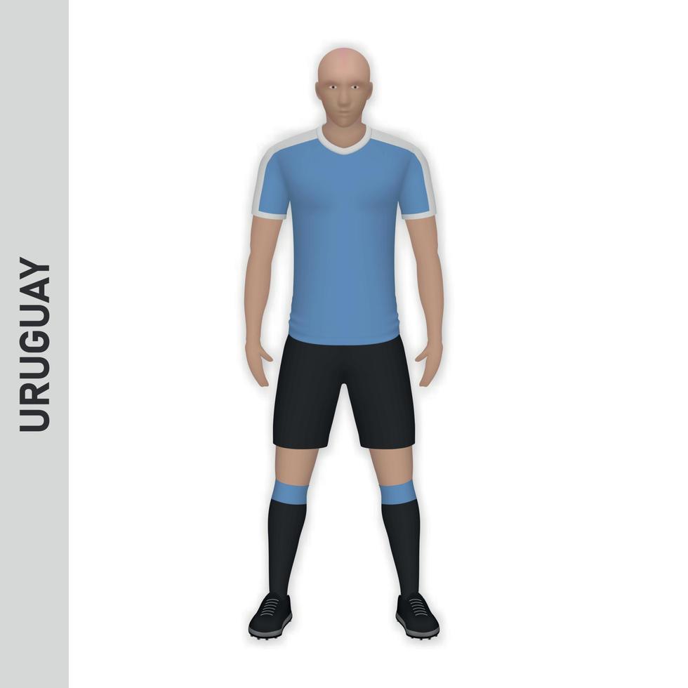 3D realistic soccer player mockup. Football Team Kit template vector