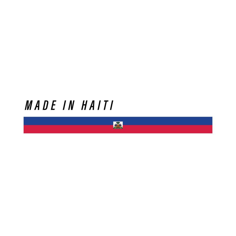 Made in Haiti, badge or label with flag isolated vector