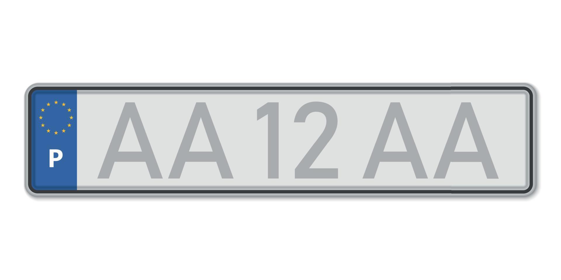 Car number plate. Vehicle registration license of Portugal 11305476