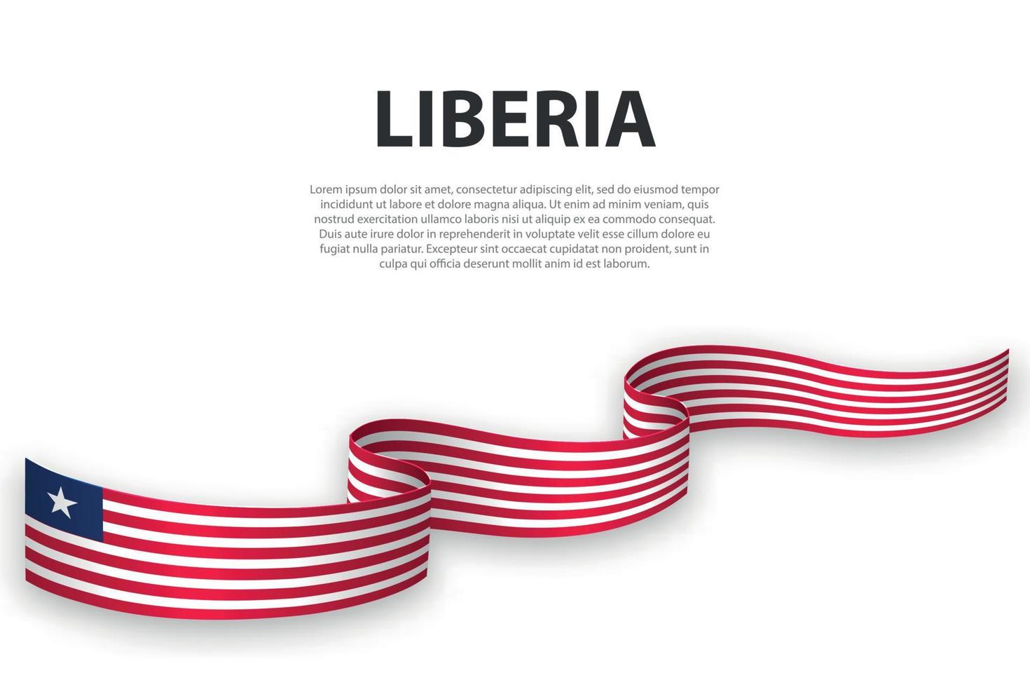 Waving ribbon or banner with flag of Liberia vector
