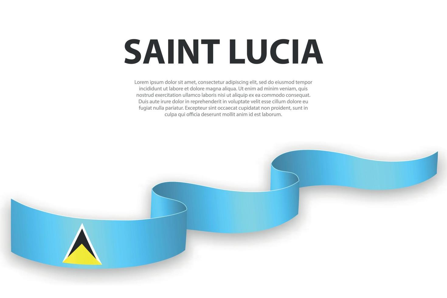 Waving ribbon or banner with flag of Saint Lucia vector