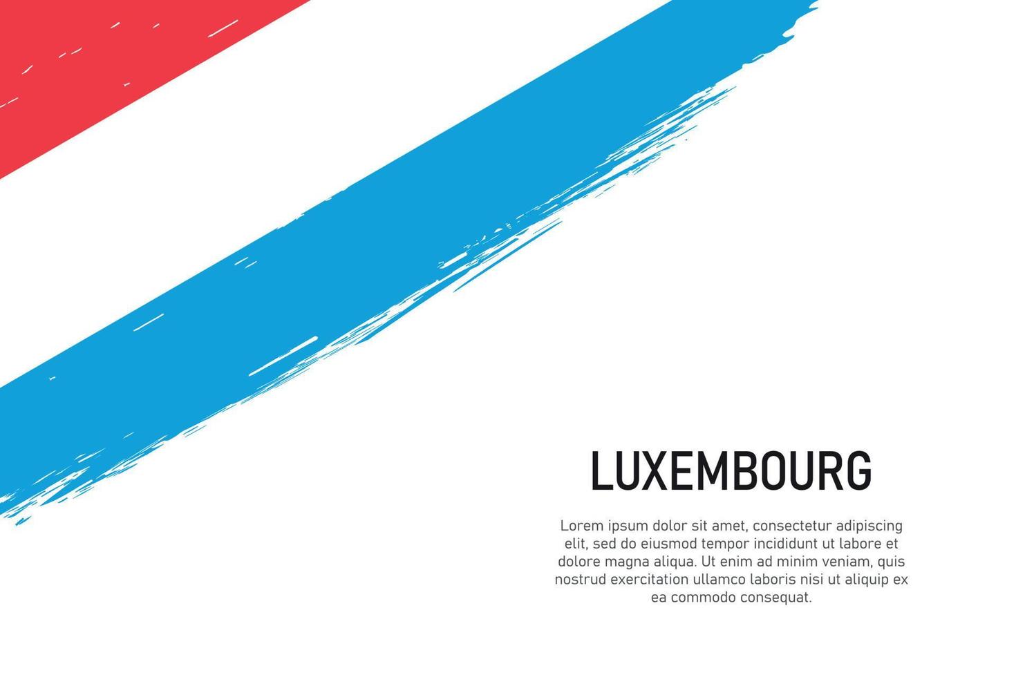 Grunge styled brush stroke background with flag of Luxembourg vector