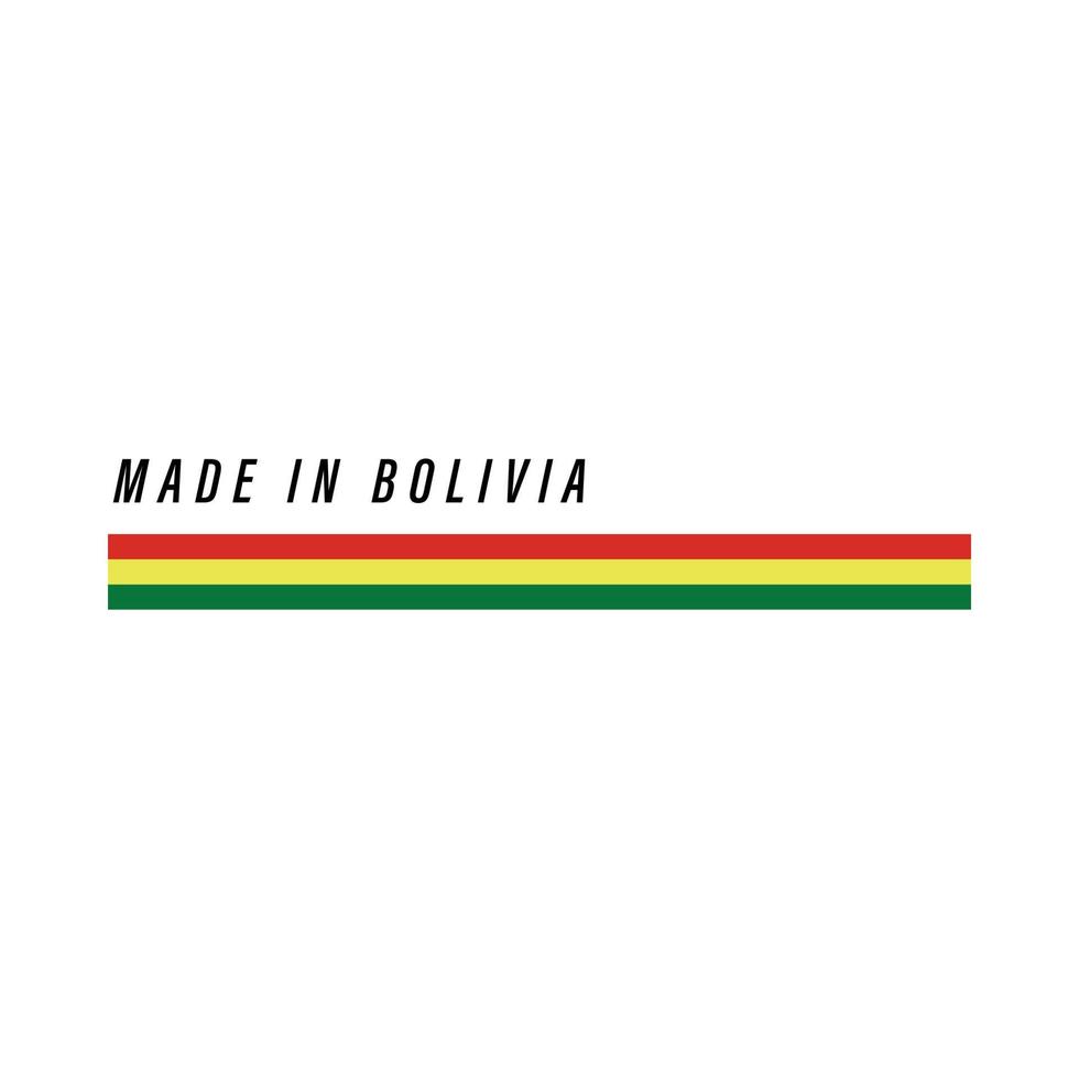 Made in Bolivia, badge or label with flag isolated vector