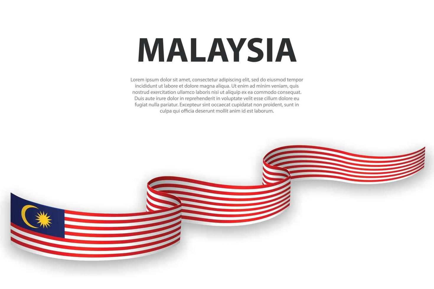 Waving ribbon or banner with flag of Malaysia vector