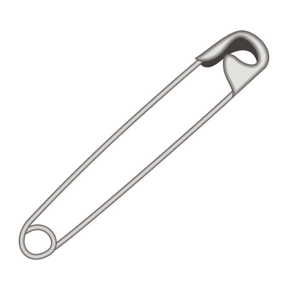 Safety pin. Vector isolated illustration.