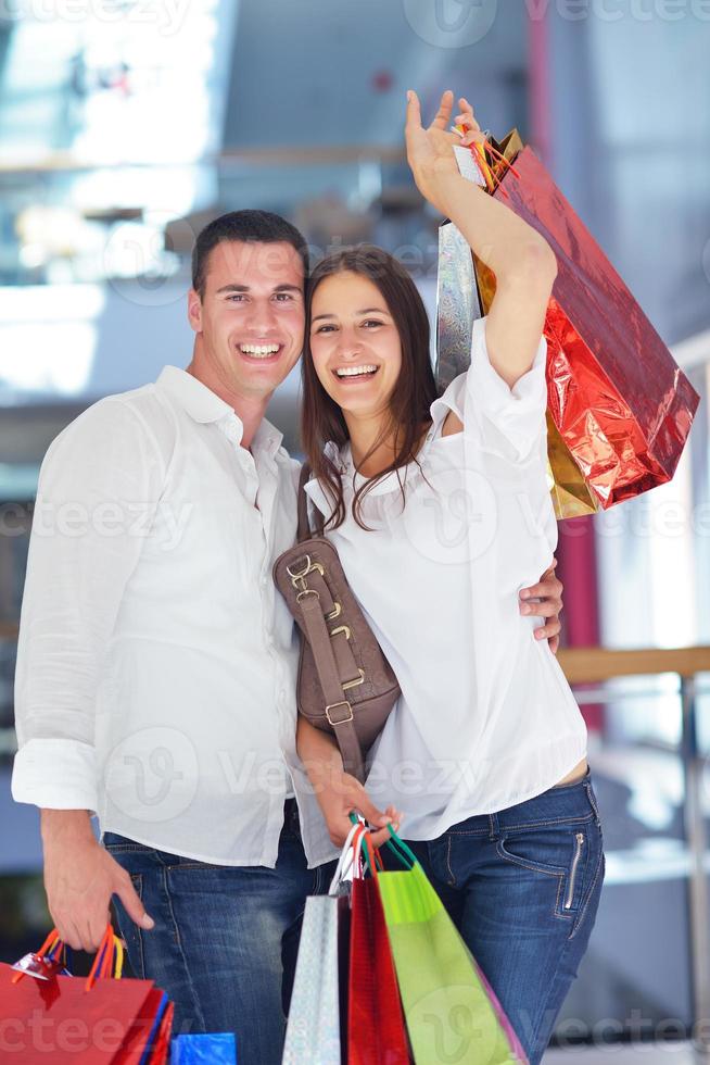 happy young couple in shopping photo