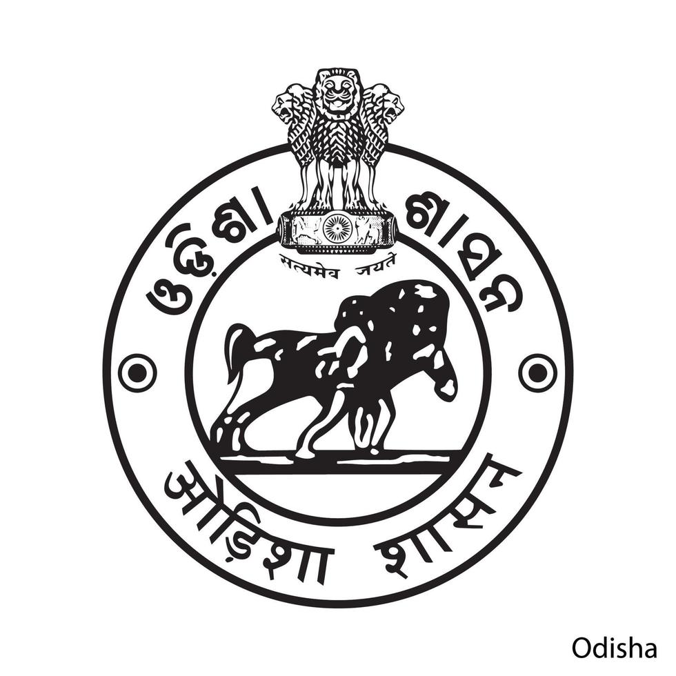 Coat of Arms of Odisha is a Indian region. Vector emblem