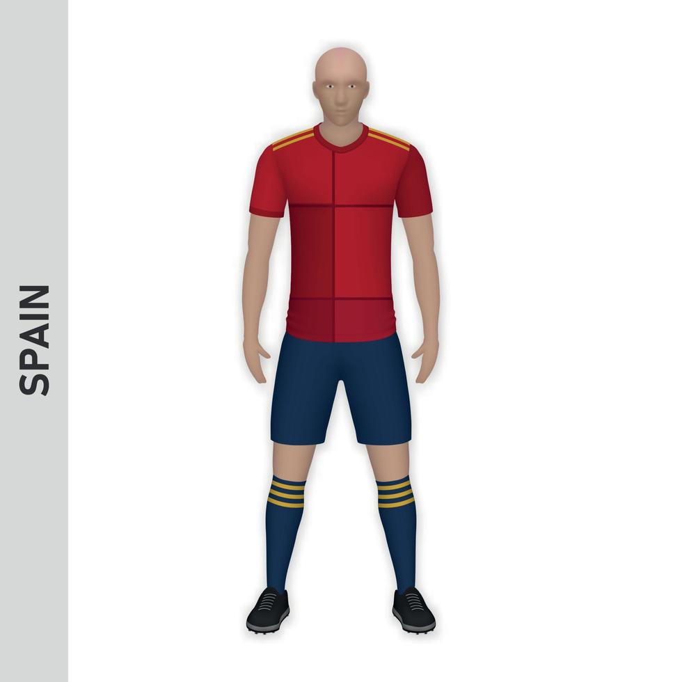 3D realistic soccer player mockup. Football Team Kit template vector