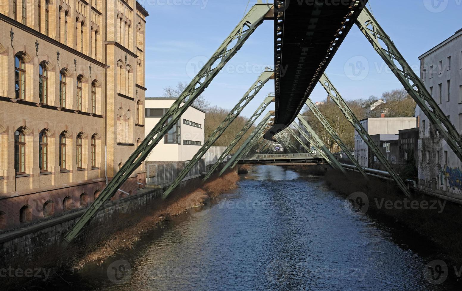 Railway of the Wuppertal Suspension Railway - the oldest electric elevated railway with hanging cars in the world photo