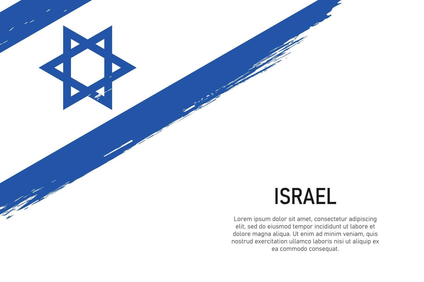 Fondo de trazo de pincel de estilo grunge con bandera de israel vector