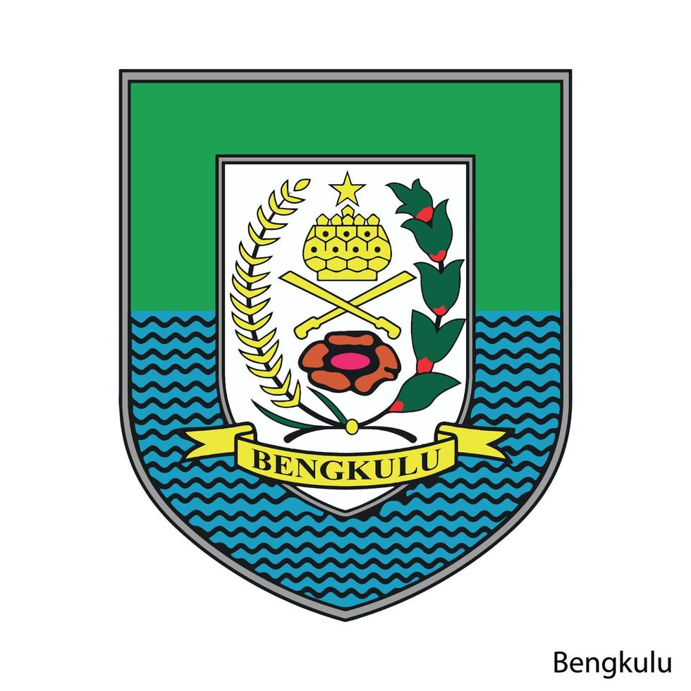 escudo de armas de bengkulu es una región de indonesia. emblema vectorial vector