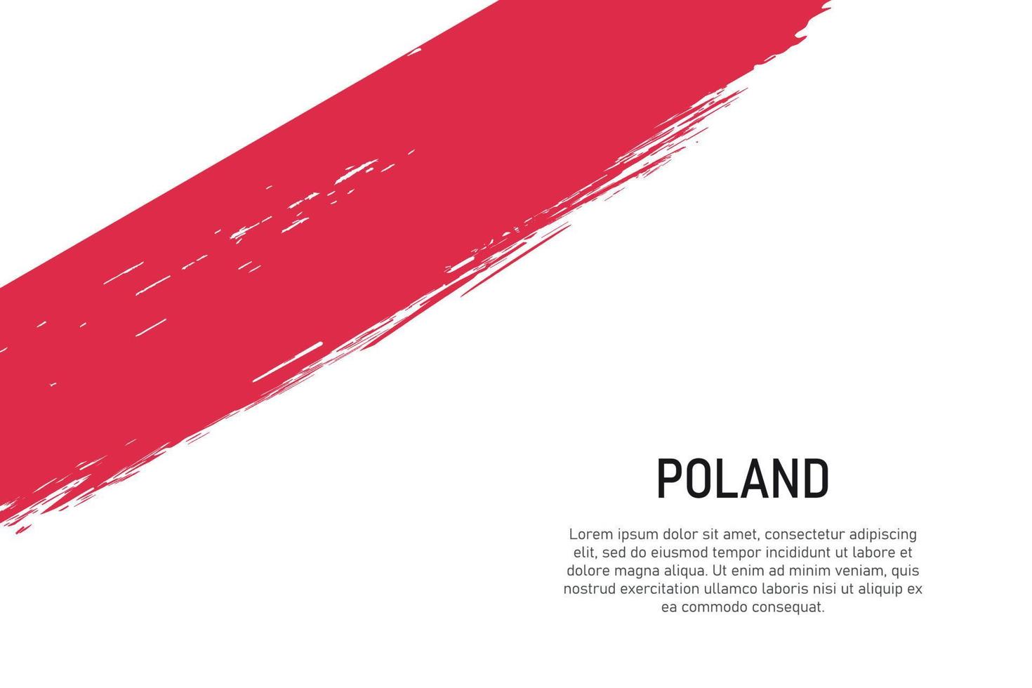 Fondo de trazo de pincel de estilo grunge con bandera de polonia vector