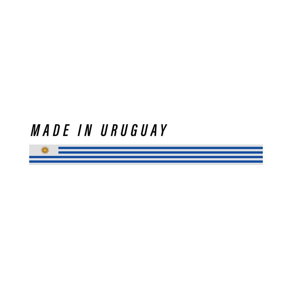 Made in Uruguay, badge or label with flag isolated vector