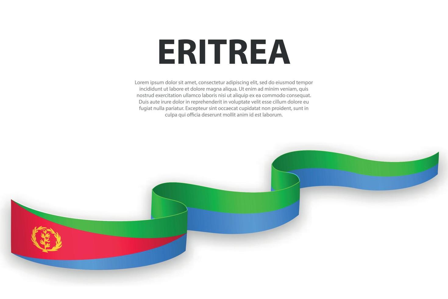 Waving ribbon or banner with flag of Eritrea vector