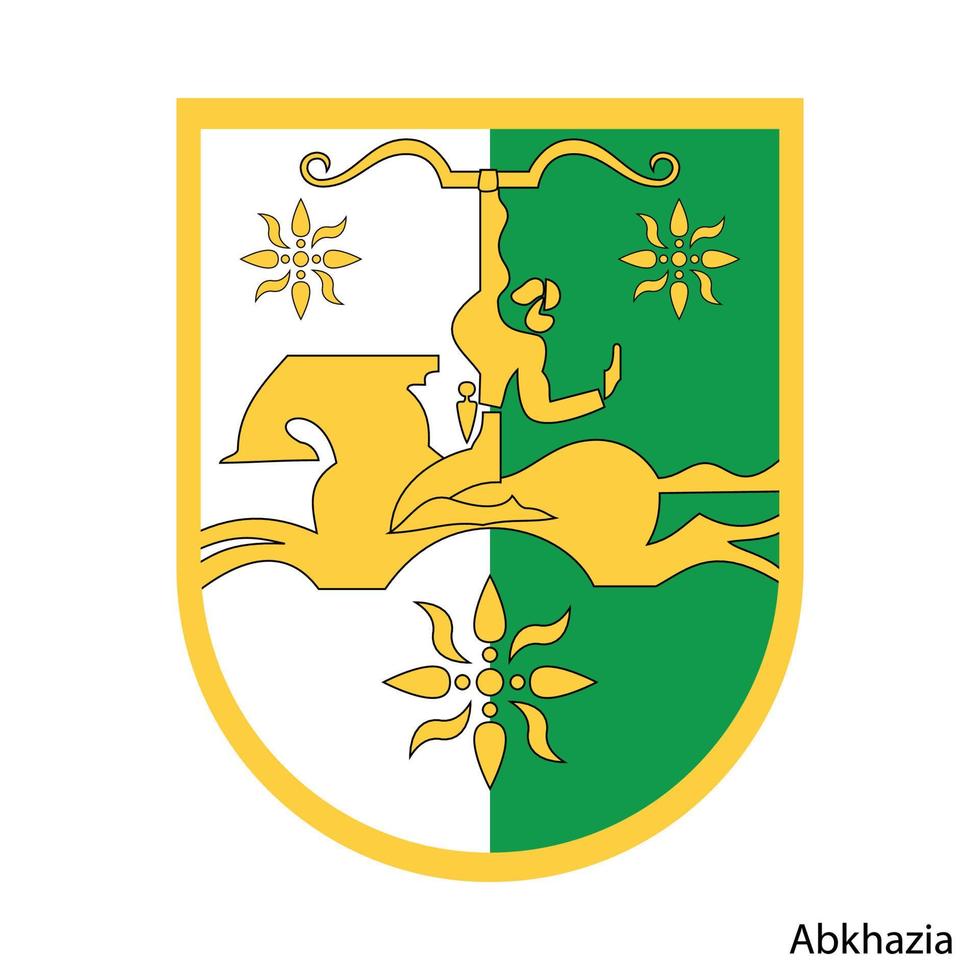 escudo de armas de abjasia es una región de georgia. emblema vectorial vector