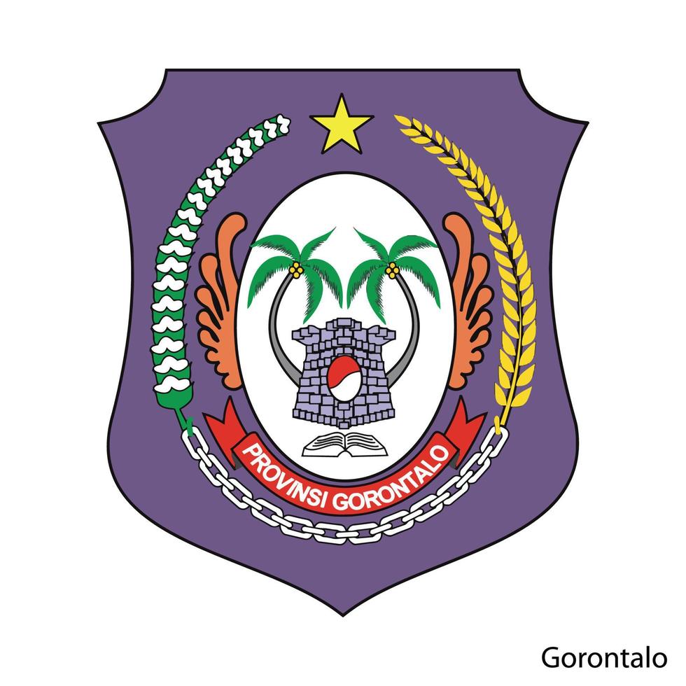 Coat of Arms of Gorontalo is a Indonesian region. Vector emblem