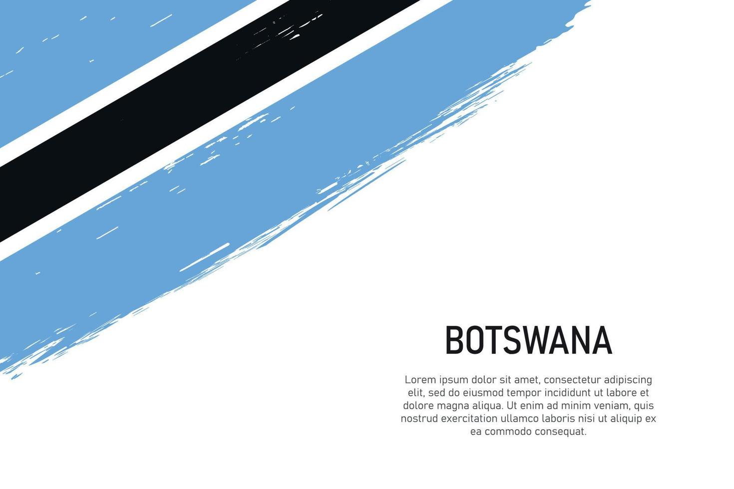 Fondo de trazo de pincel de estilo grunge con bandera de Botswana vector