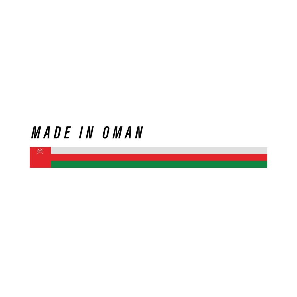 Made in Oman, badge or label with flag isolated vector