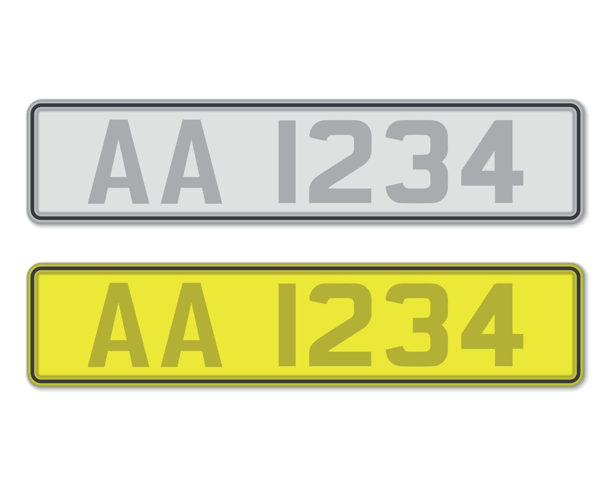 Car number plate. Vehicle registration license of Hong Kong vector