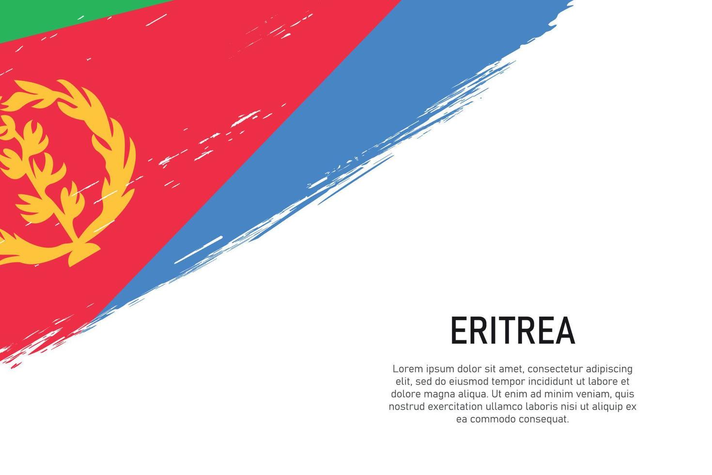 Grunge styled brush stroke background with flag of Eritrea vector