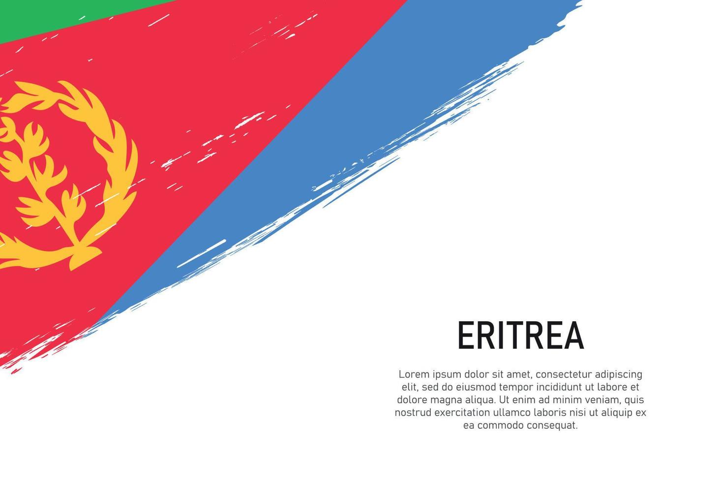 Fondo de trazo de pincel de estilo grunge con bandera de eritrea vector