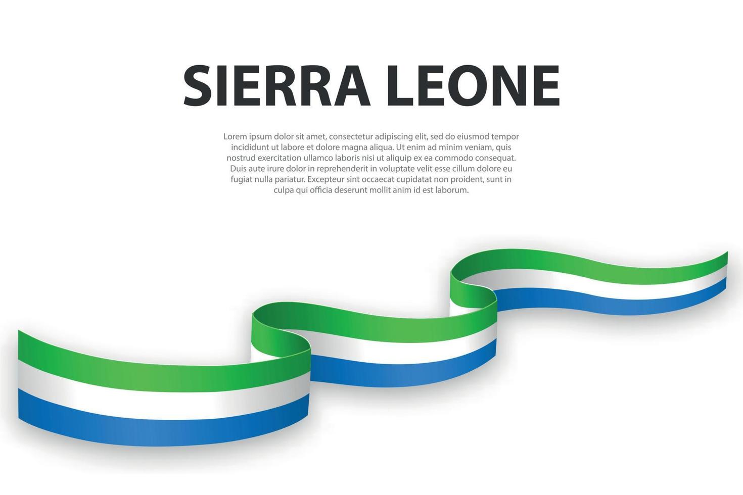 Waving ribbon or banner with flag of Sierra Leone vector