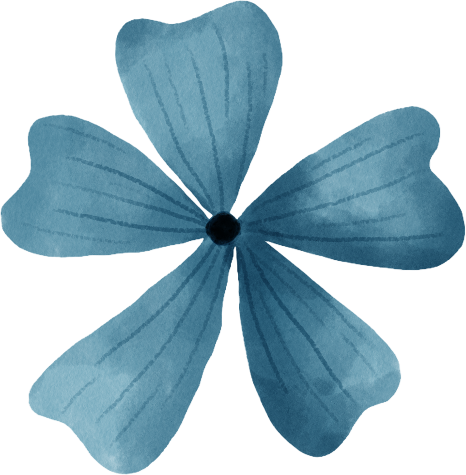 aquarela floral flor azul para decoração png