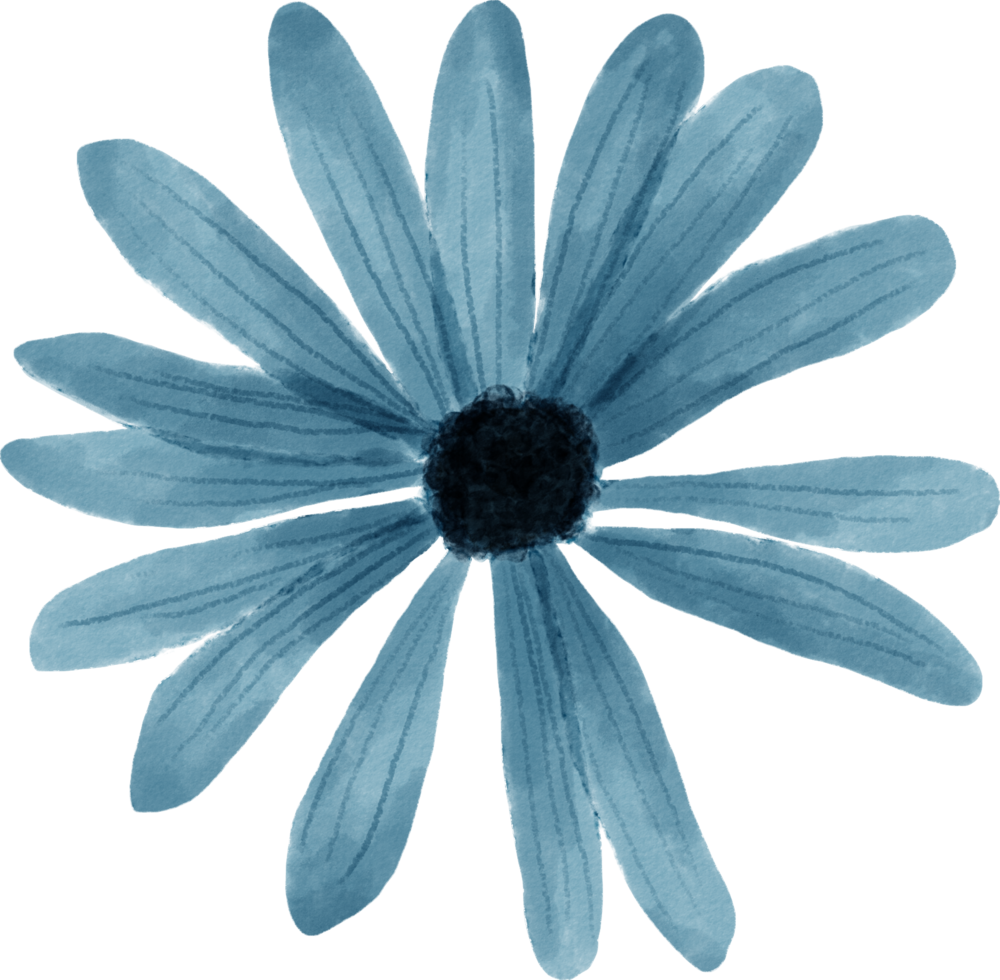 blu fiore floreale acquerello per decorazione png