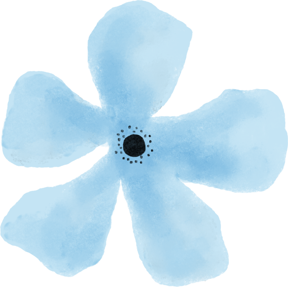 Blue flower floral watercolor for decoration png