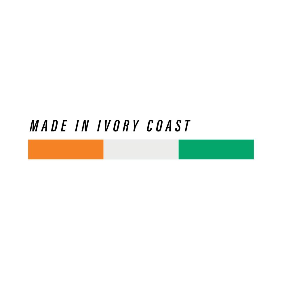 Made in Ivory Coast, badge or label with flag isolated vector