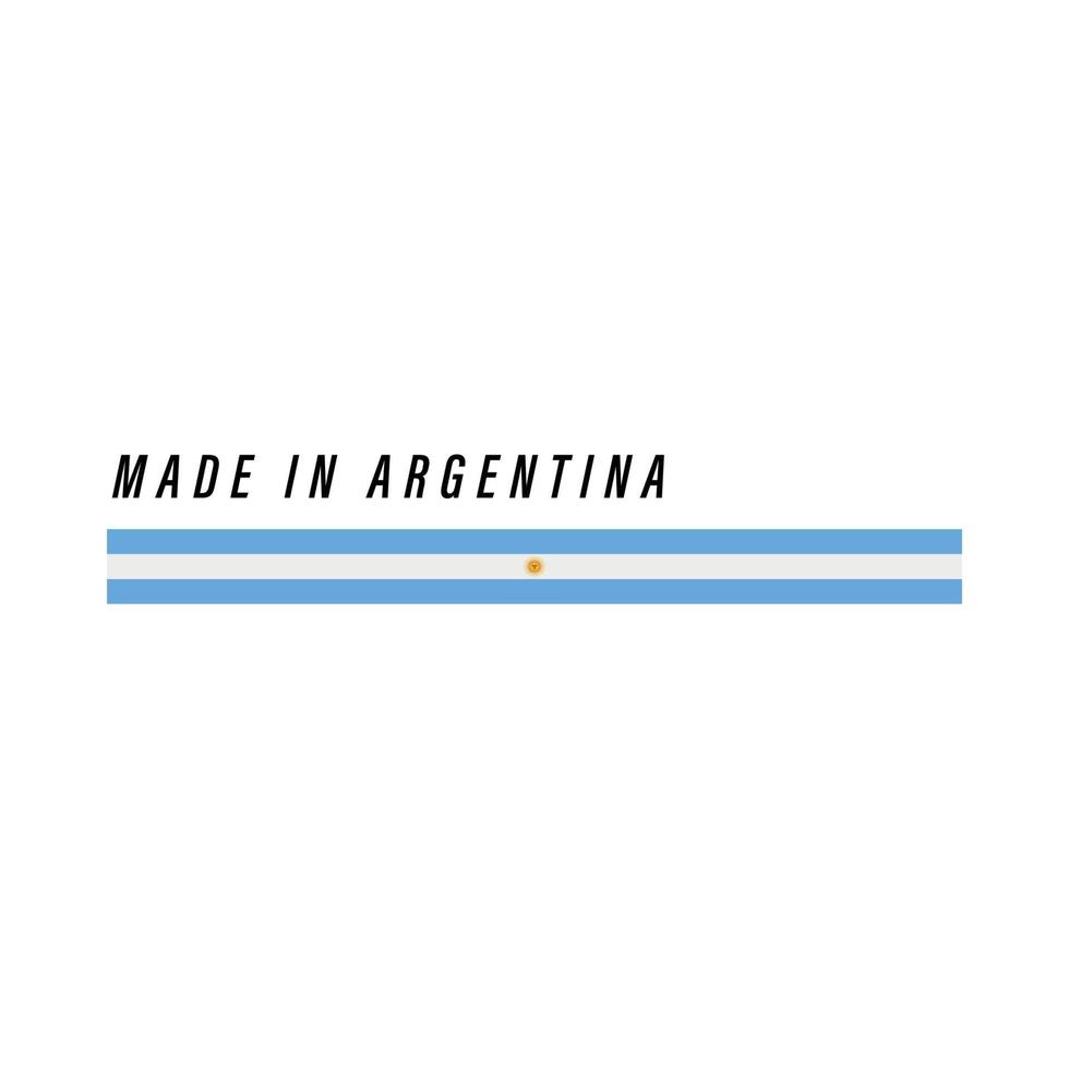 hecho en argentina, insignia o etiqueta con bandera aislada vector