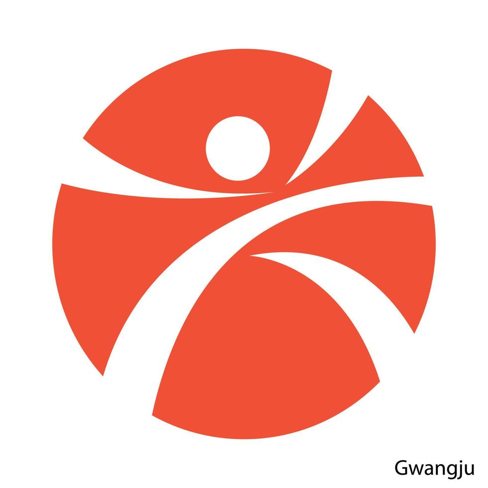 Coat of Arms of Gwangju is a South Korea region. Vector emblem