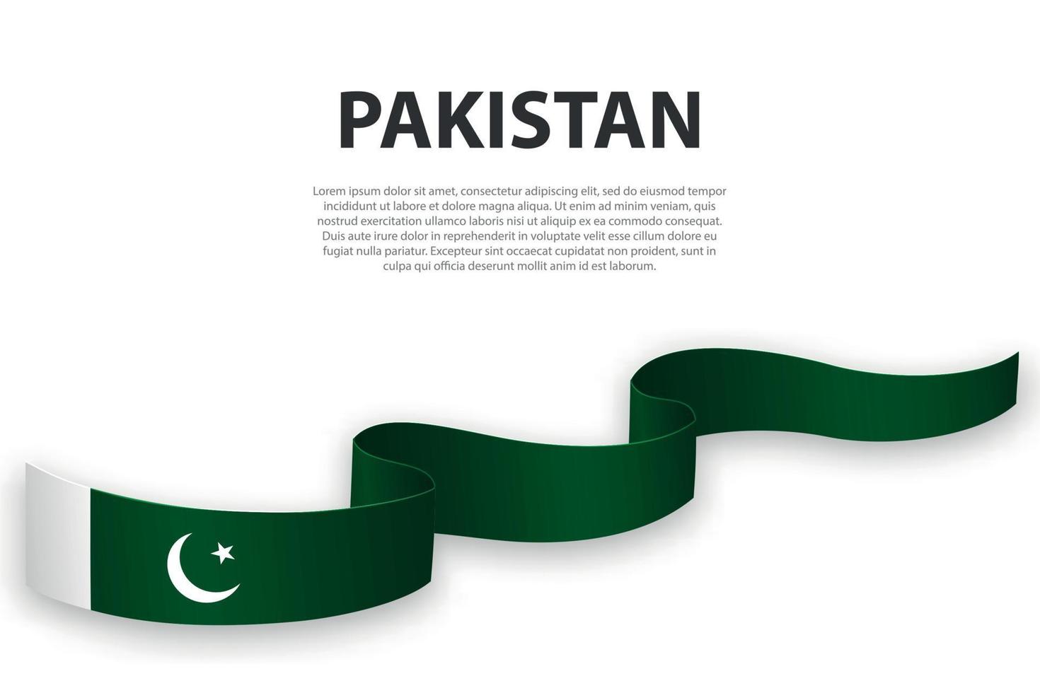 Waving ribbon or banner with flag of Pakistan vector