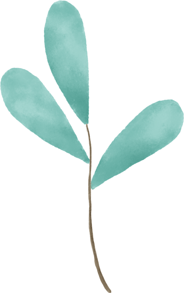 Blue leaf watercolor for decoration png