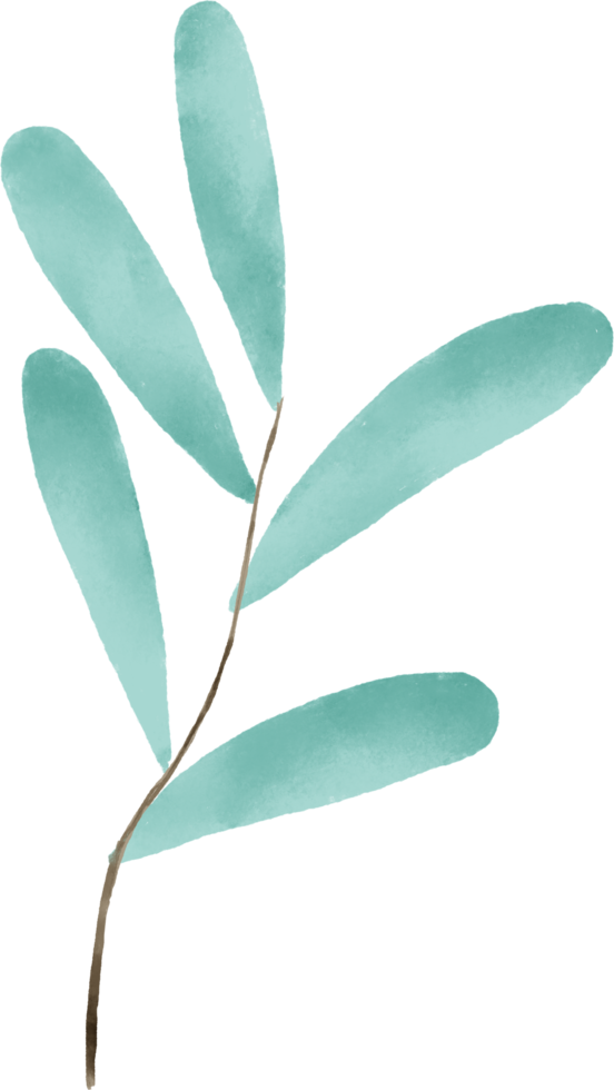 Blue leaf watercolor for decoration png