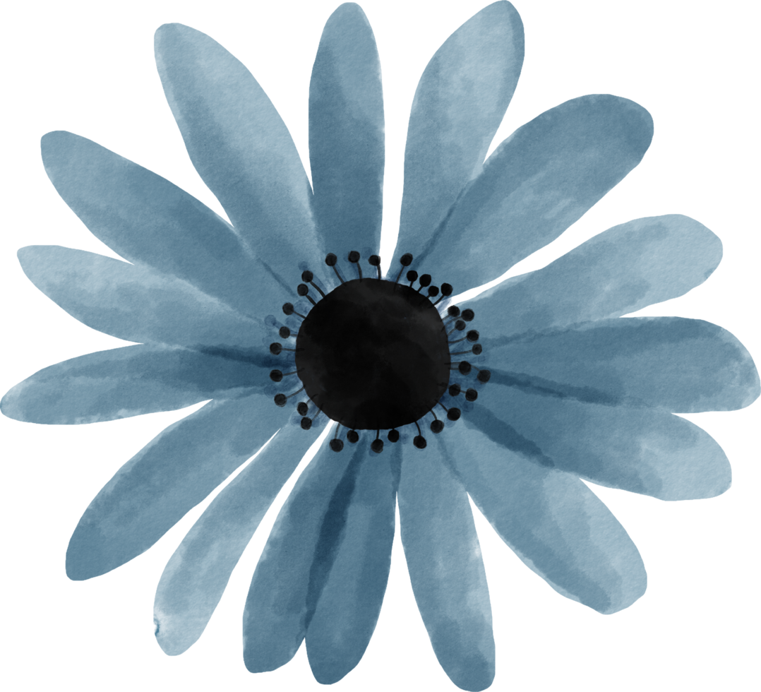 blauw bloem bloemen waterverf voor decoratie png