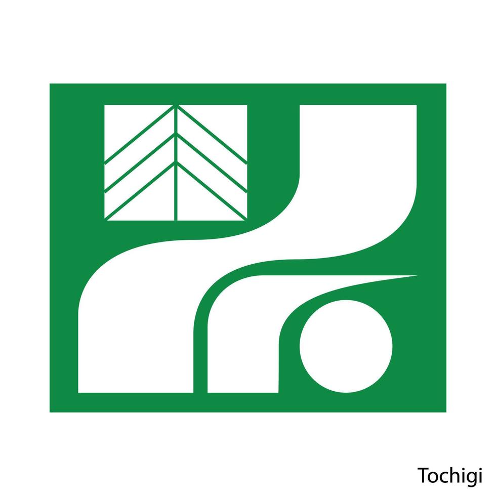 Coat of Arms of Tochigi is a Japan prefecture. Vector emblem