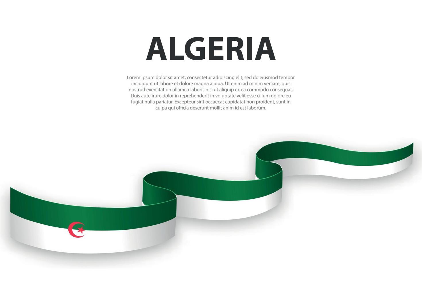 cinta ondeante o pancarta con bandera de Argelia vector